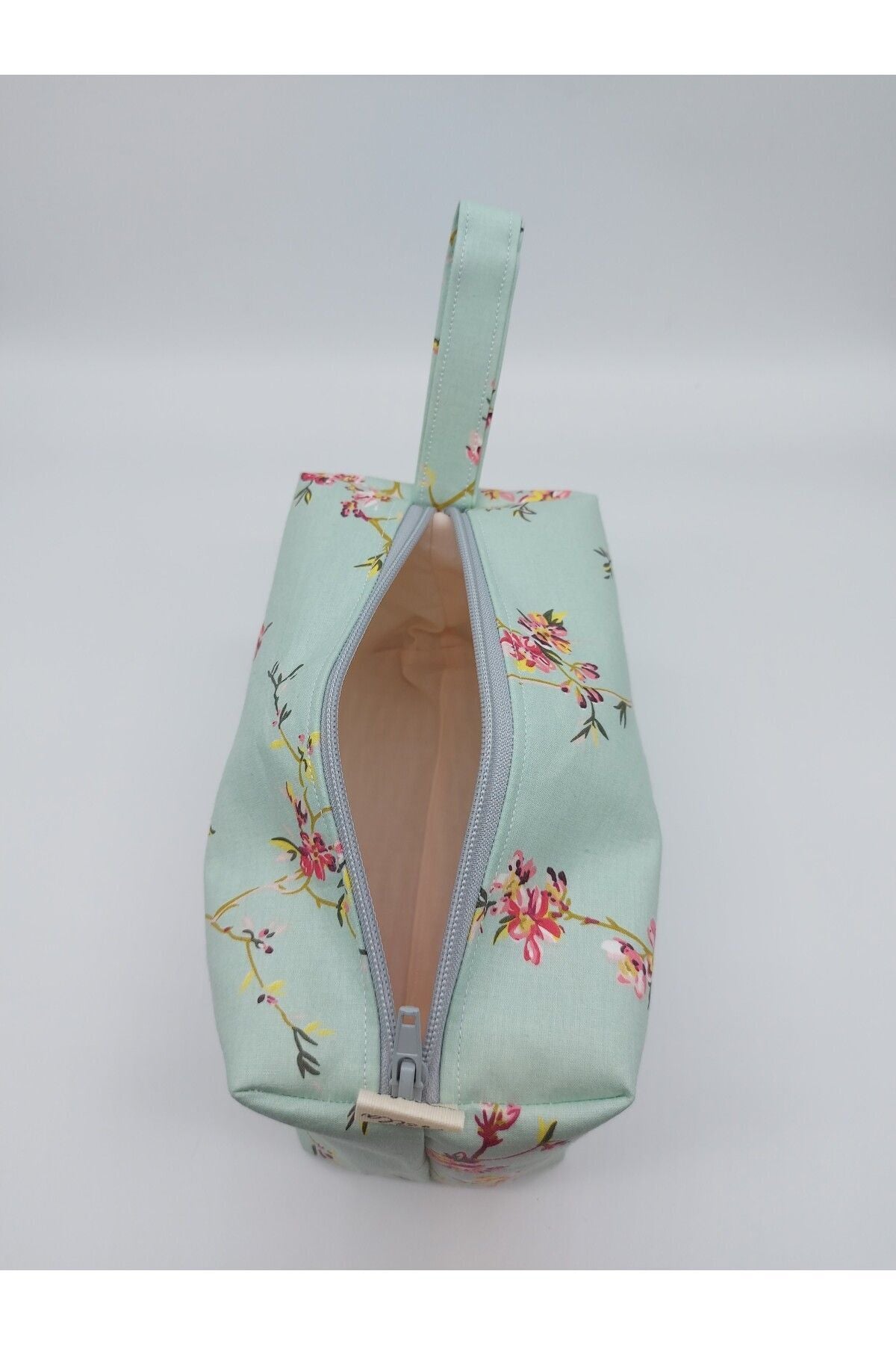 Pembe Çiçekli Bahar Dalı Dikdörtgen Çanta