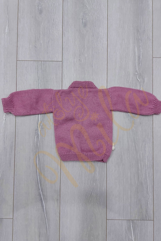 Papatyalı Mor Hırka Küçük Yaş