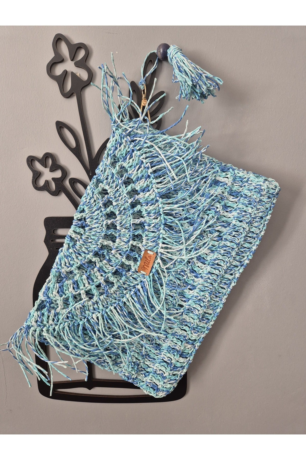 Mavi kağıt ip portföy çanta