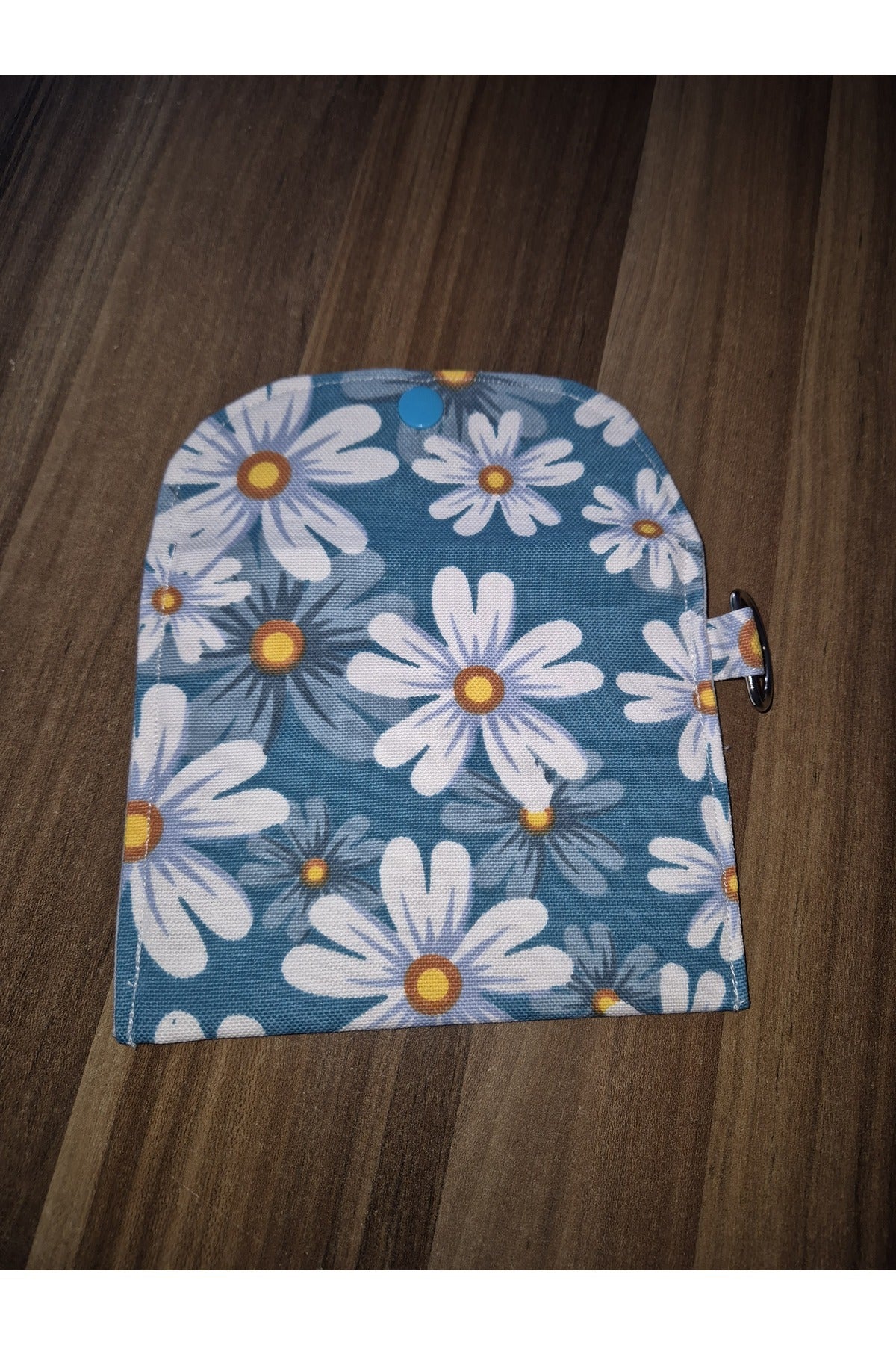 BEYAZ ÇİÇEKLİ YEŞİL MİNİ CÜZDAN ÇANTA