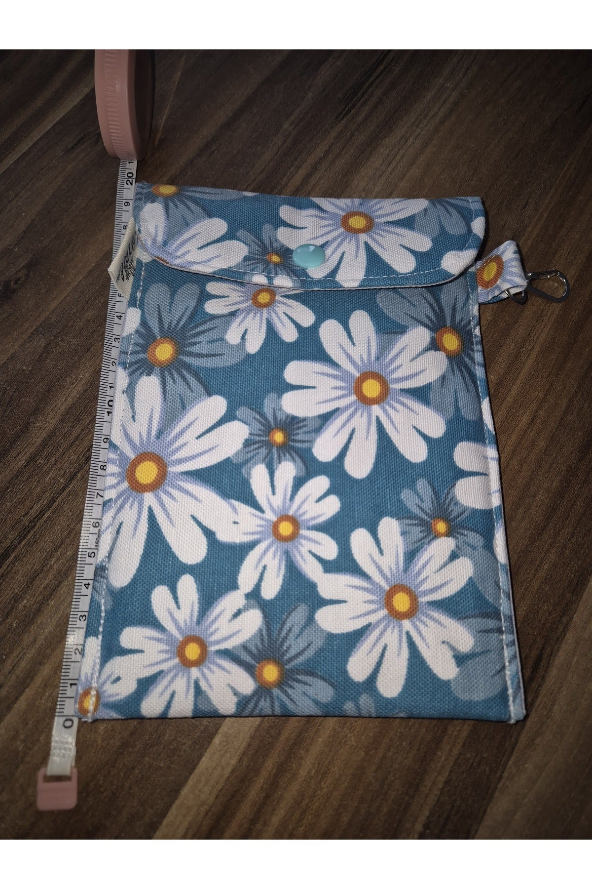 BEYAZ ÇİÇEKLİ YEŞİL CÜZDAN ÇANTA