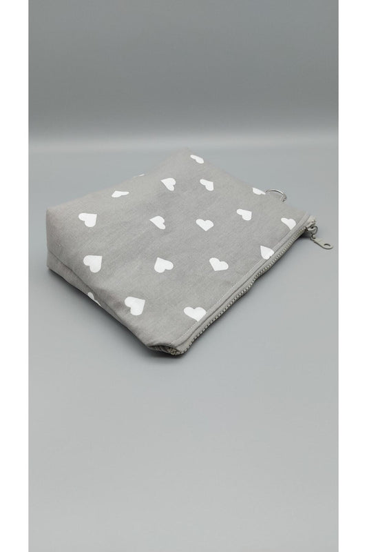 Kalpli Gri Makyaj Çantası