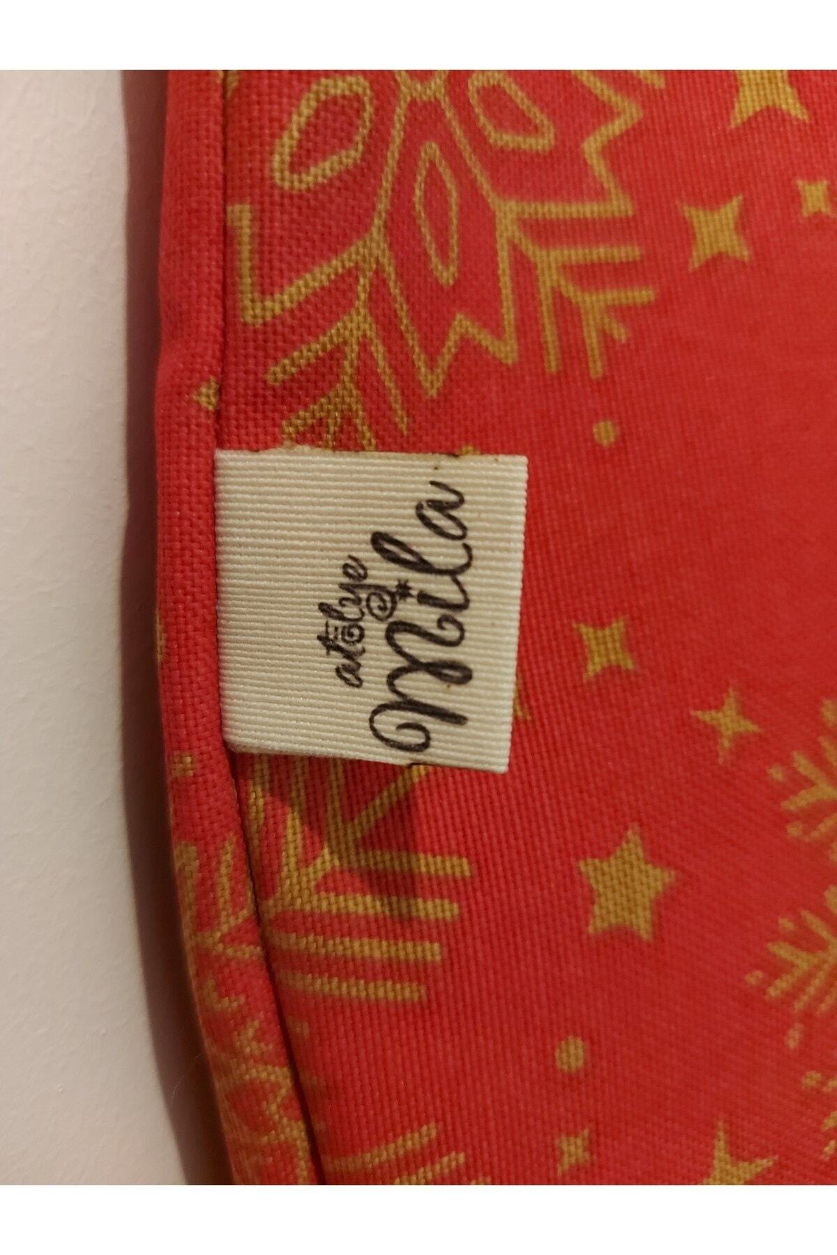 Kırmızı Gold Kar Taneli Kumaş Omuz Çantası