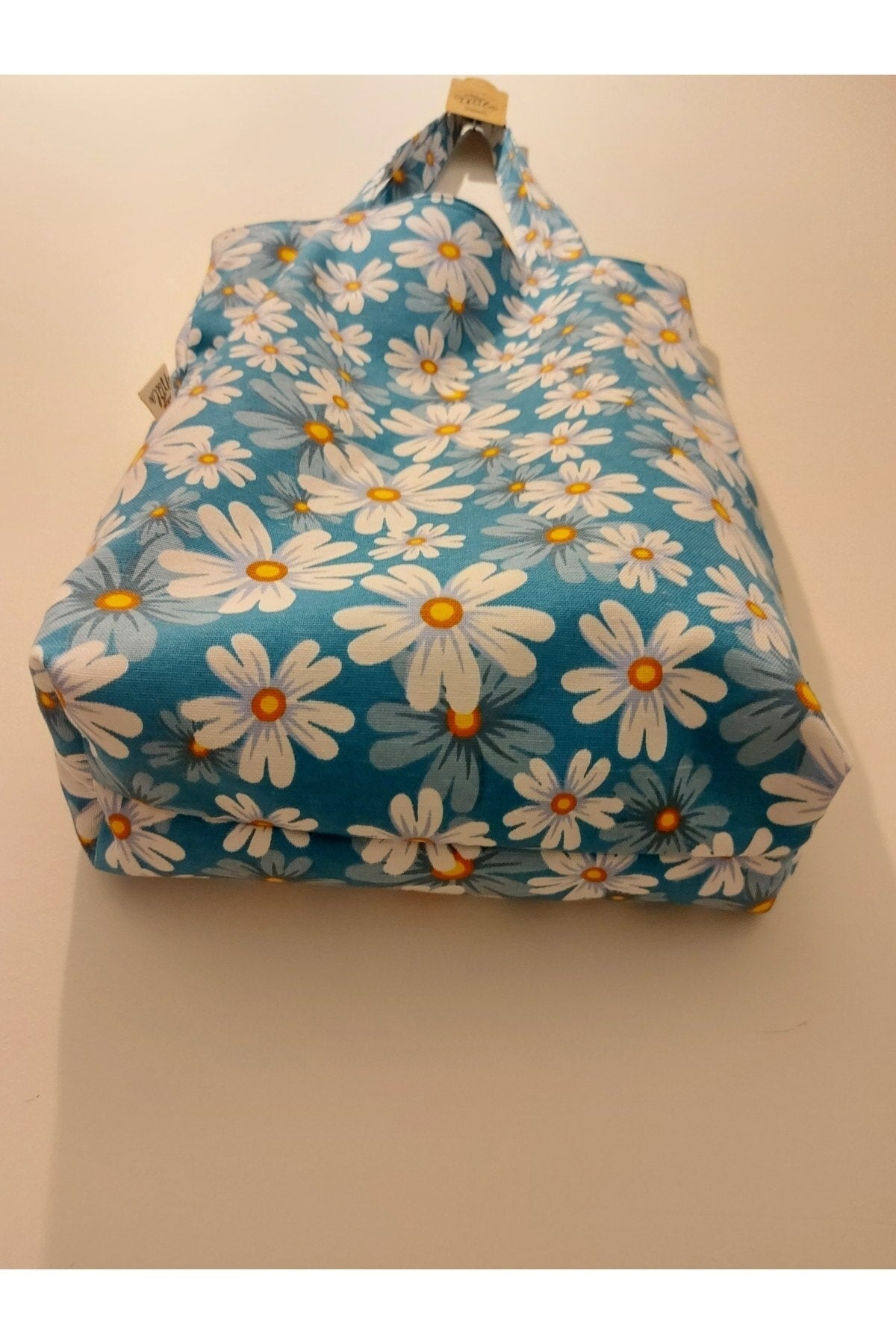 Yeşil- Beyaz Çiçekli Kumaş Omuz Çantası