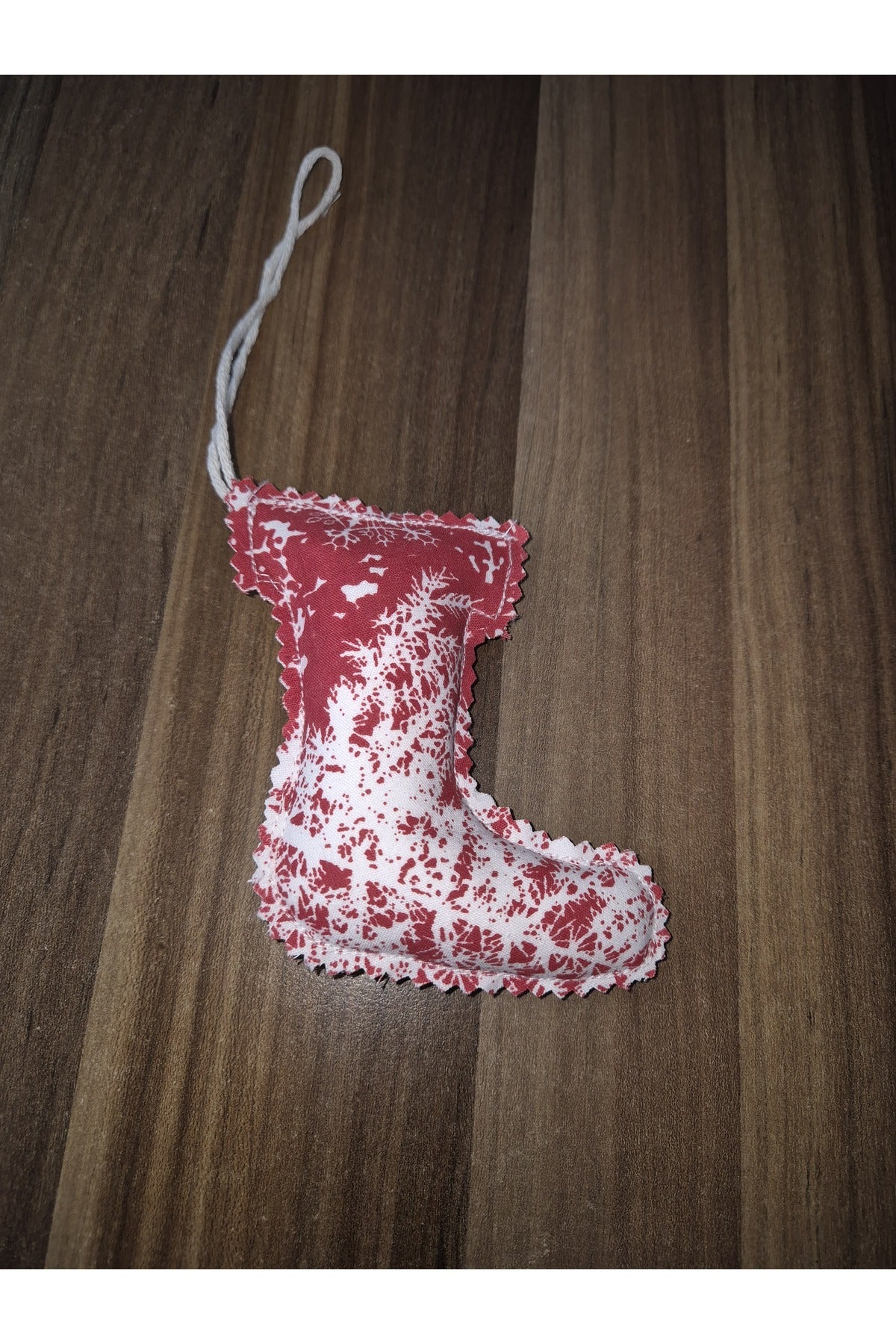 KIŞ TEMALI KOYU KIRMIZI AYAKKABI SÜS