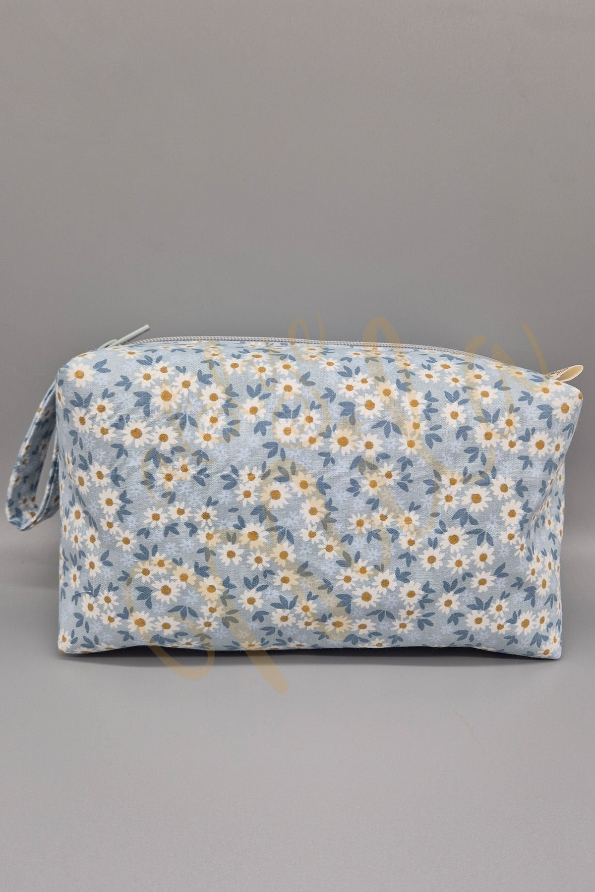Mavi Minik Çiçekli Dikdörtgen Çanta