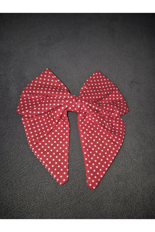 KIRMIZI BEYAZ KUMAŞ FİYONK TOKA-(KLİPSLİ)