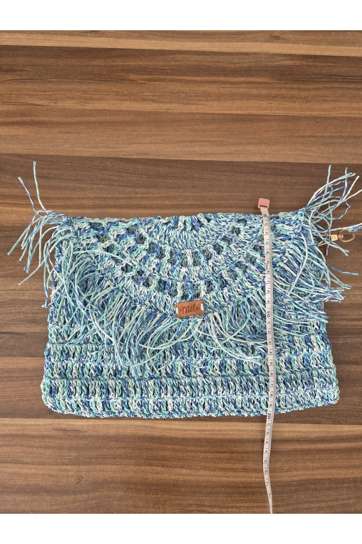 Mavi kağıt ip portföy çanta