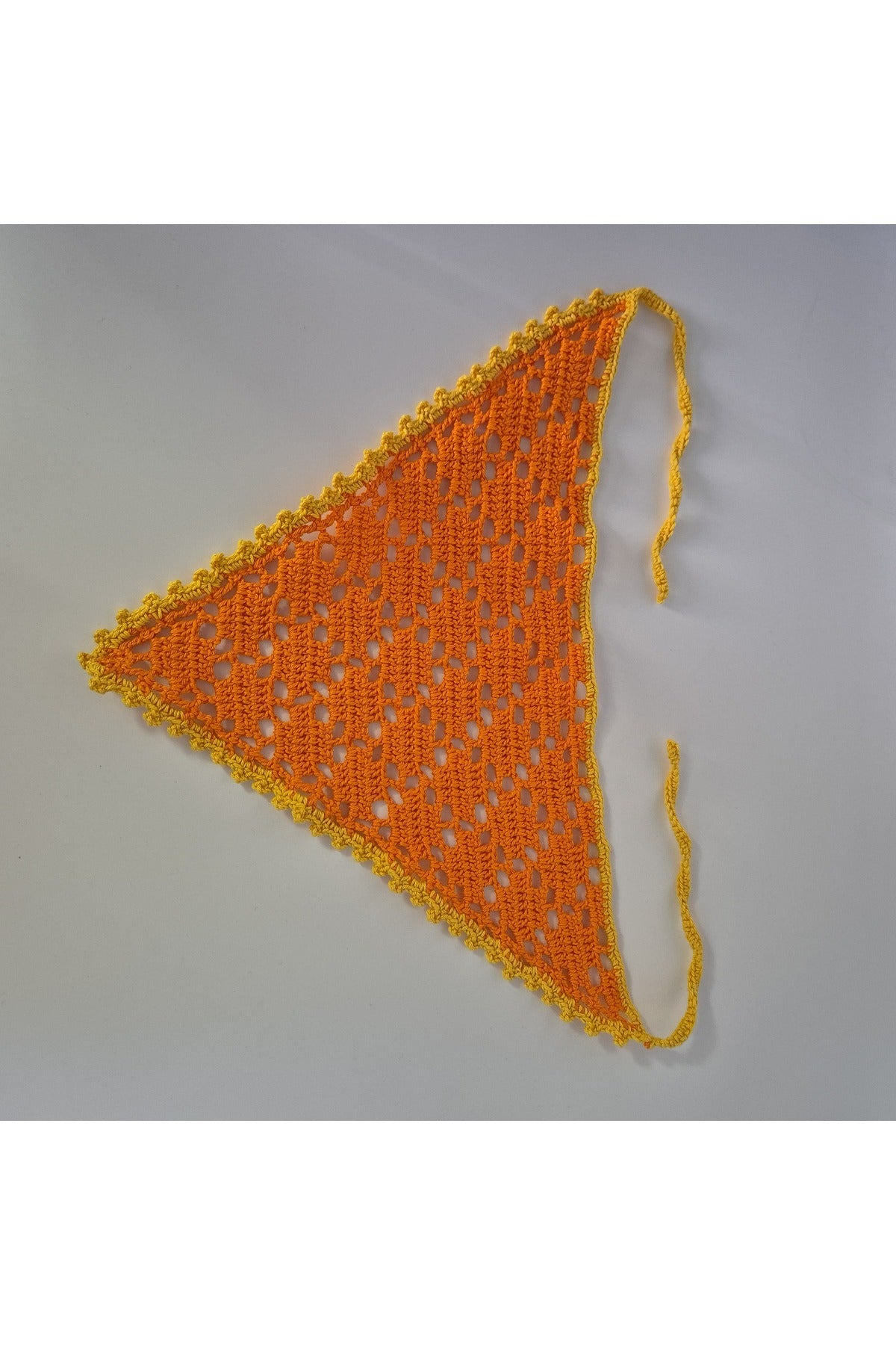 Turuncu sarı örgü bandana