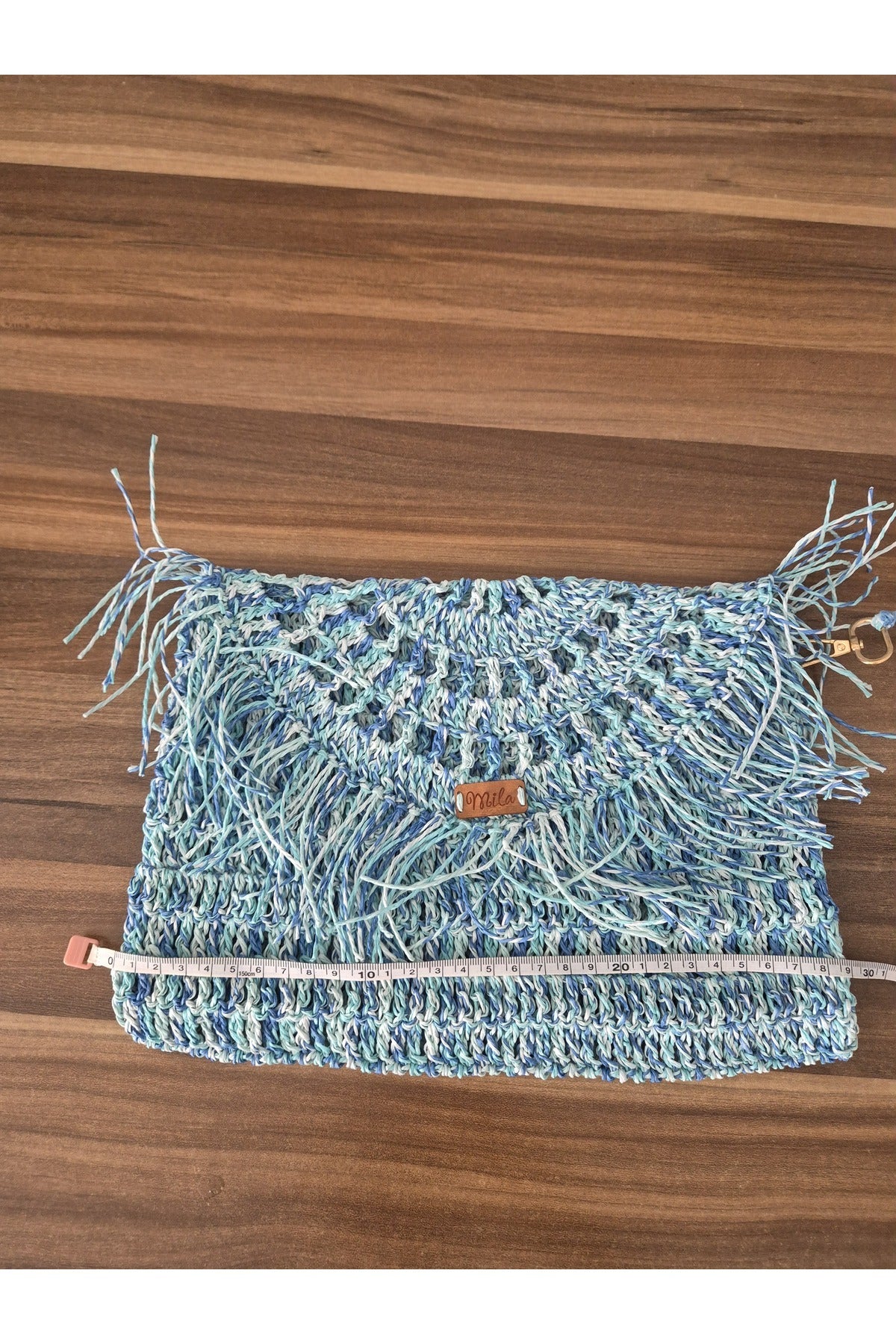 Mavi kağıt ip portföy çanta