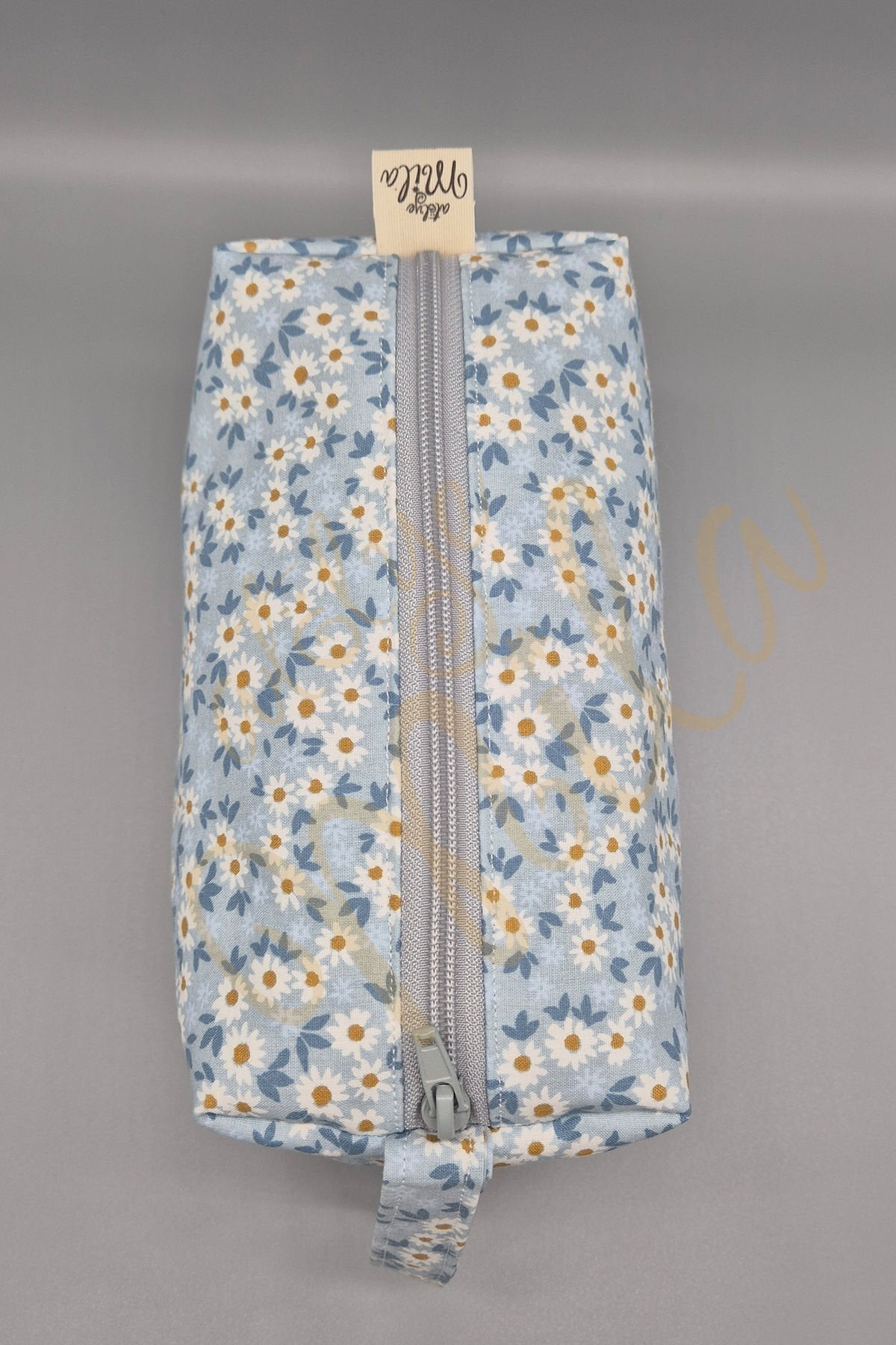 Mavi Minik Çiçekli Dikdörtgen Çanta