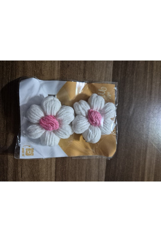 BEYAZ- PEMBE PAPATYA ÖRGÜ TOKA