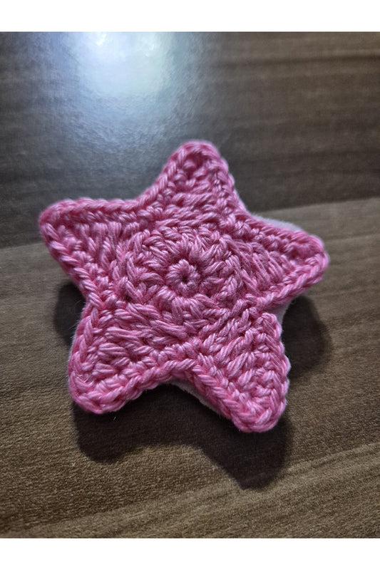 PEMBE YILDIZ ÖRGÜ TOKA