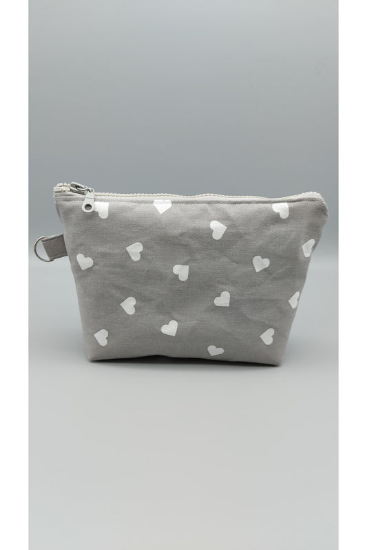 Kalpli Gri Makyaj Çantası