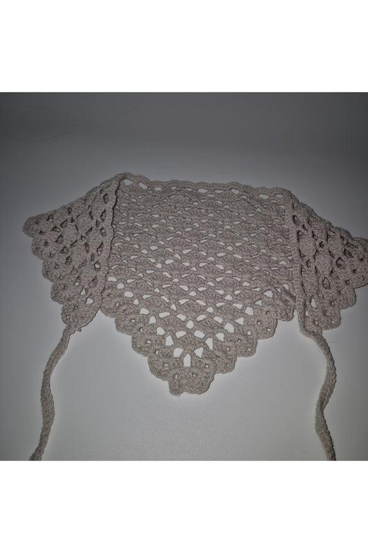 Taş rengi deniz kabuğu modeli örgü bandana