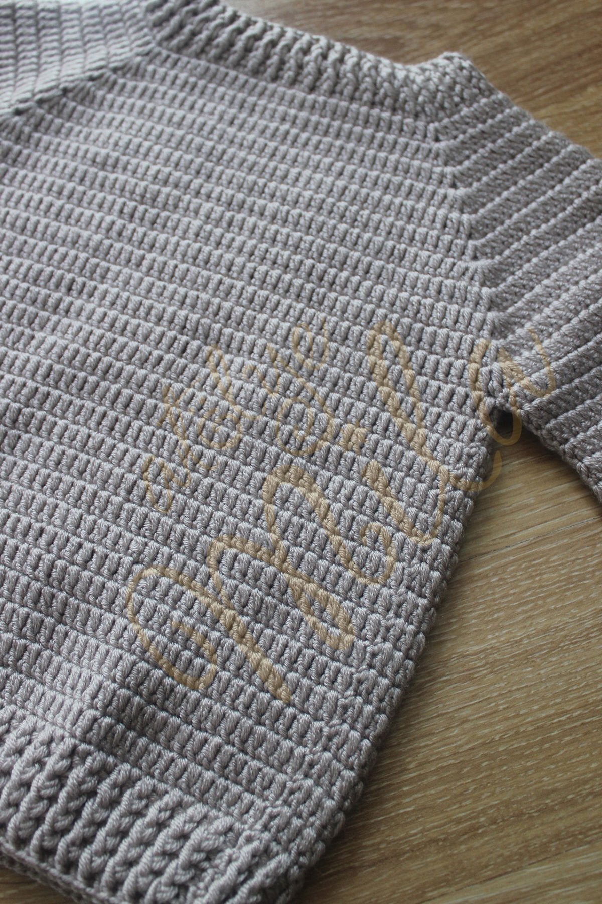 Açık Kahve Tığ İşi Kazak