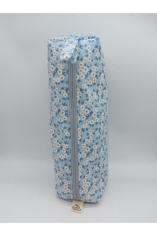 Mavi Minik Çiçekli Büyük Boy Düzenleyici Çanta