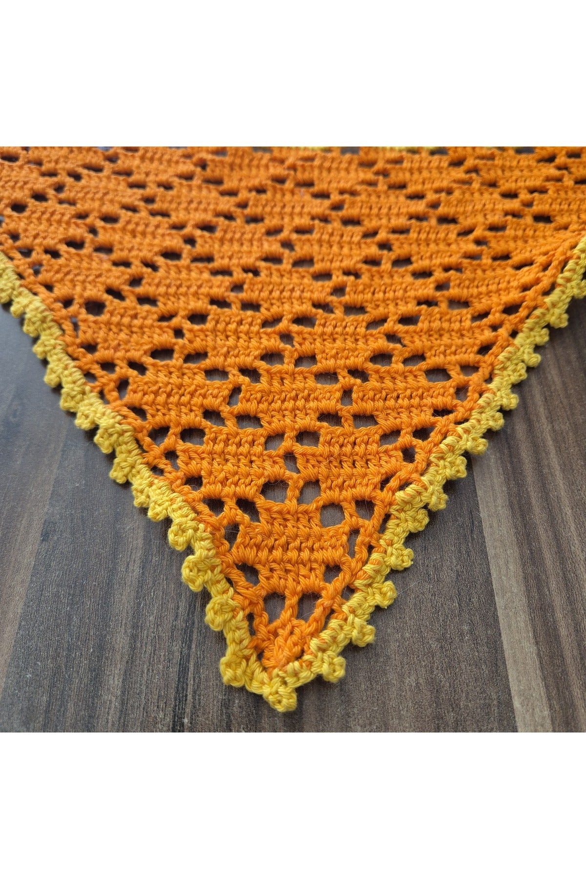 Turuncu sarı örgü bandana