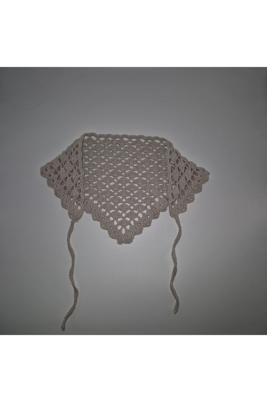 Taş rengi deniz kabuğu modeli örgü bandana