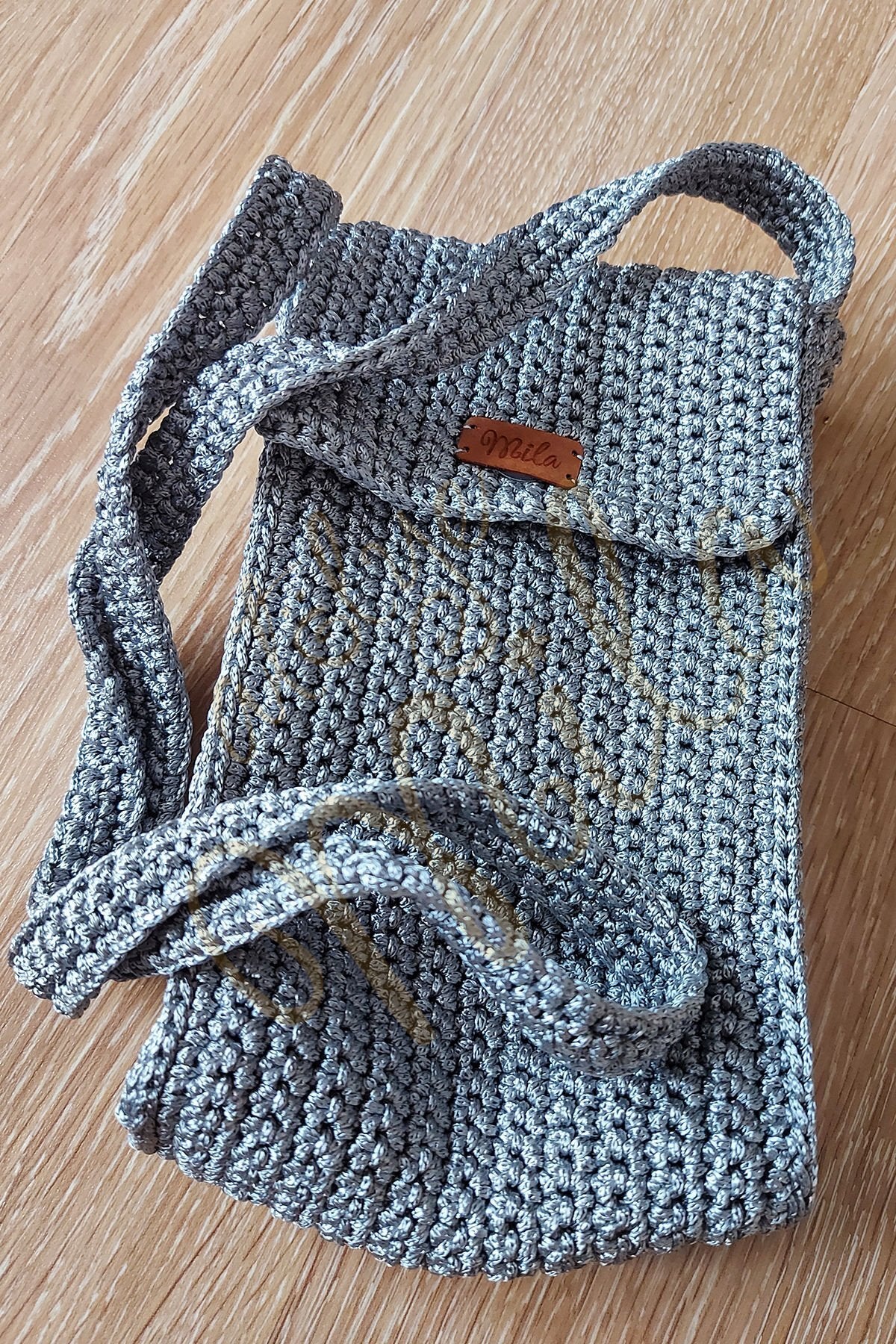 Gri Enli Telefon Çantası