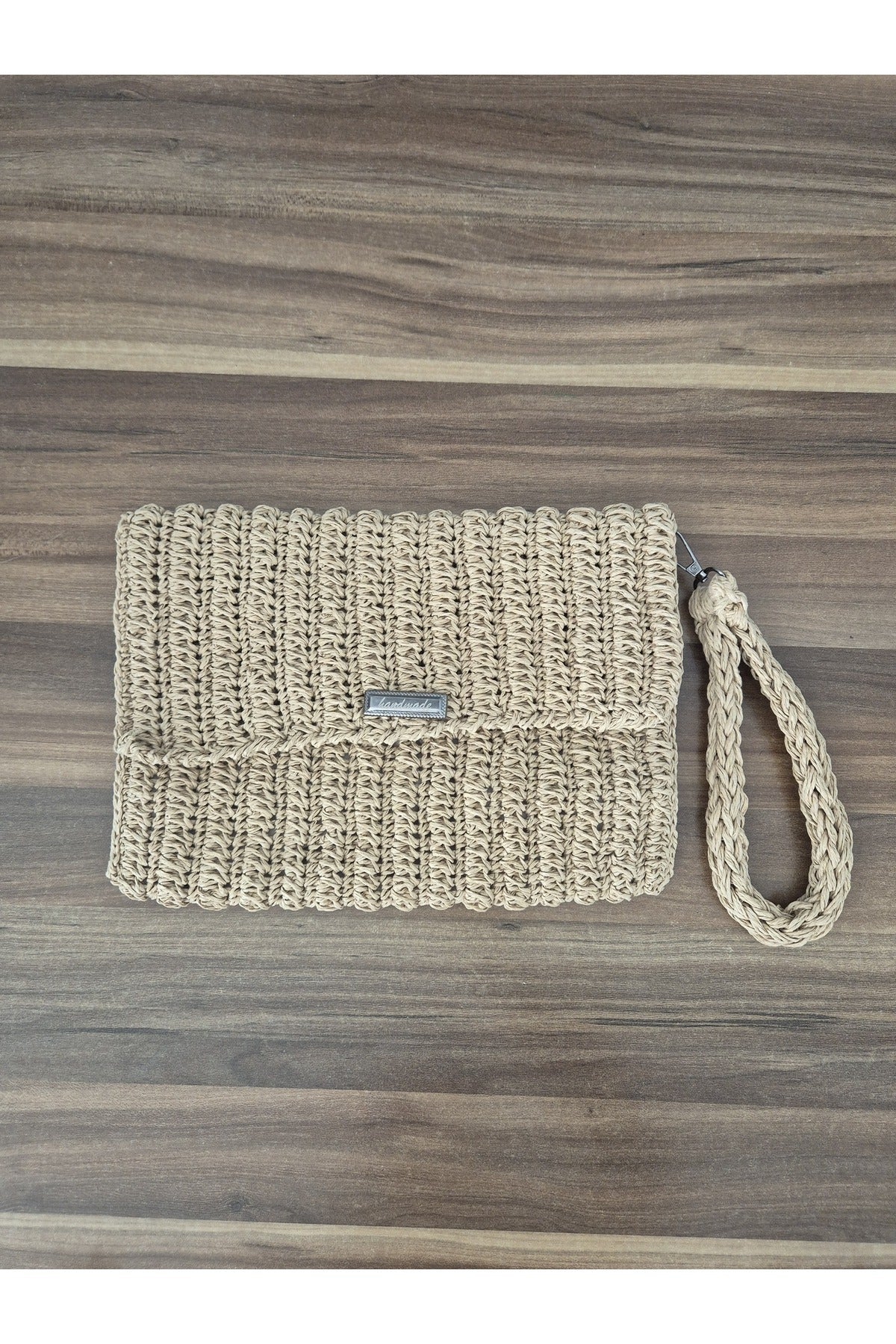 Kese kağıdı rengi kağıt ip el örgüsü portföy çanta