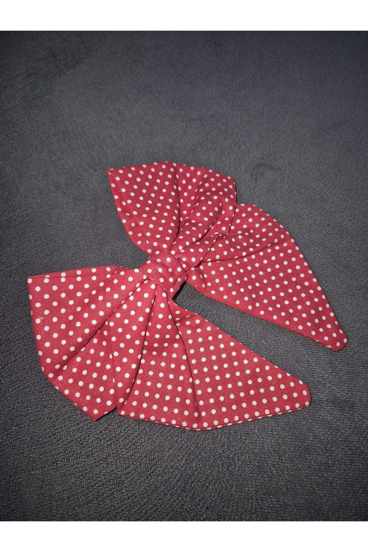 KIRMIZI BEYAZ KUMAŞ FİYONK TOKA-(KLİPSLİ)