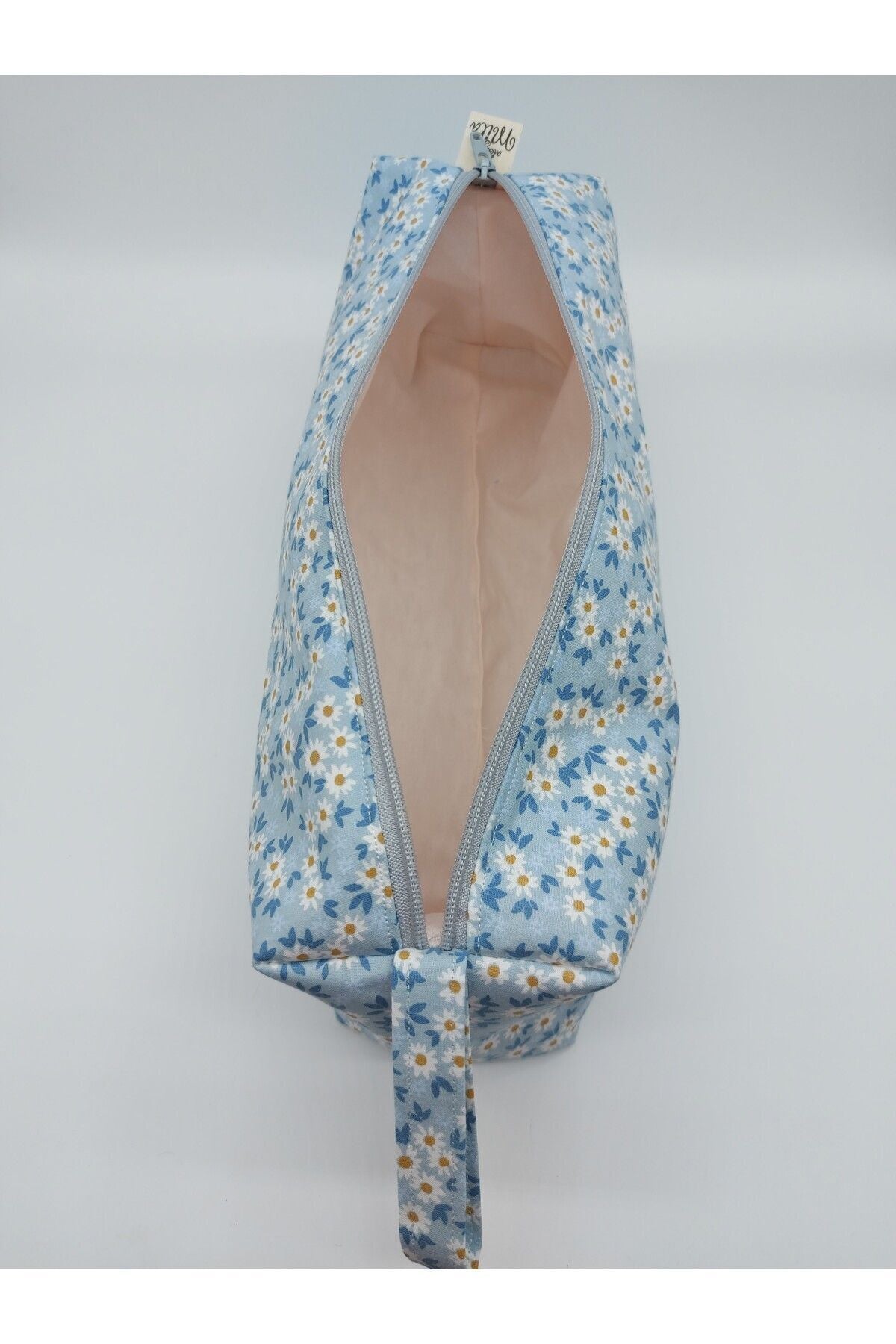 Mavi Minik Çiçekli Büyük Boy Düzenleyici Çanta