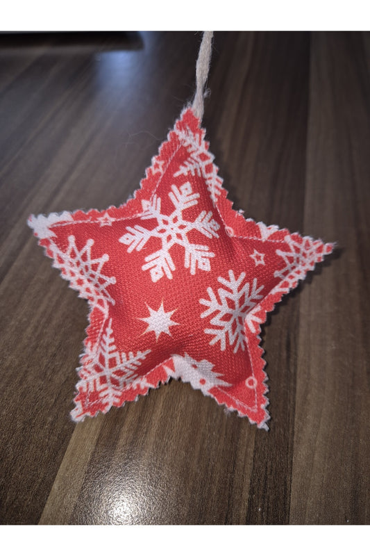 KIRMIZI KIŞ TEMALI YILDIZ SÜS