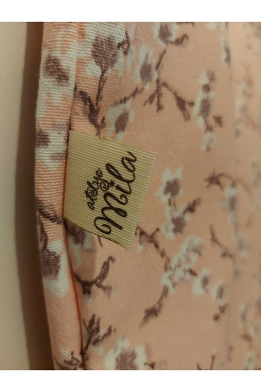 Pembe Mor Dallı Kumaş Omuz Çantası