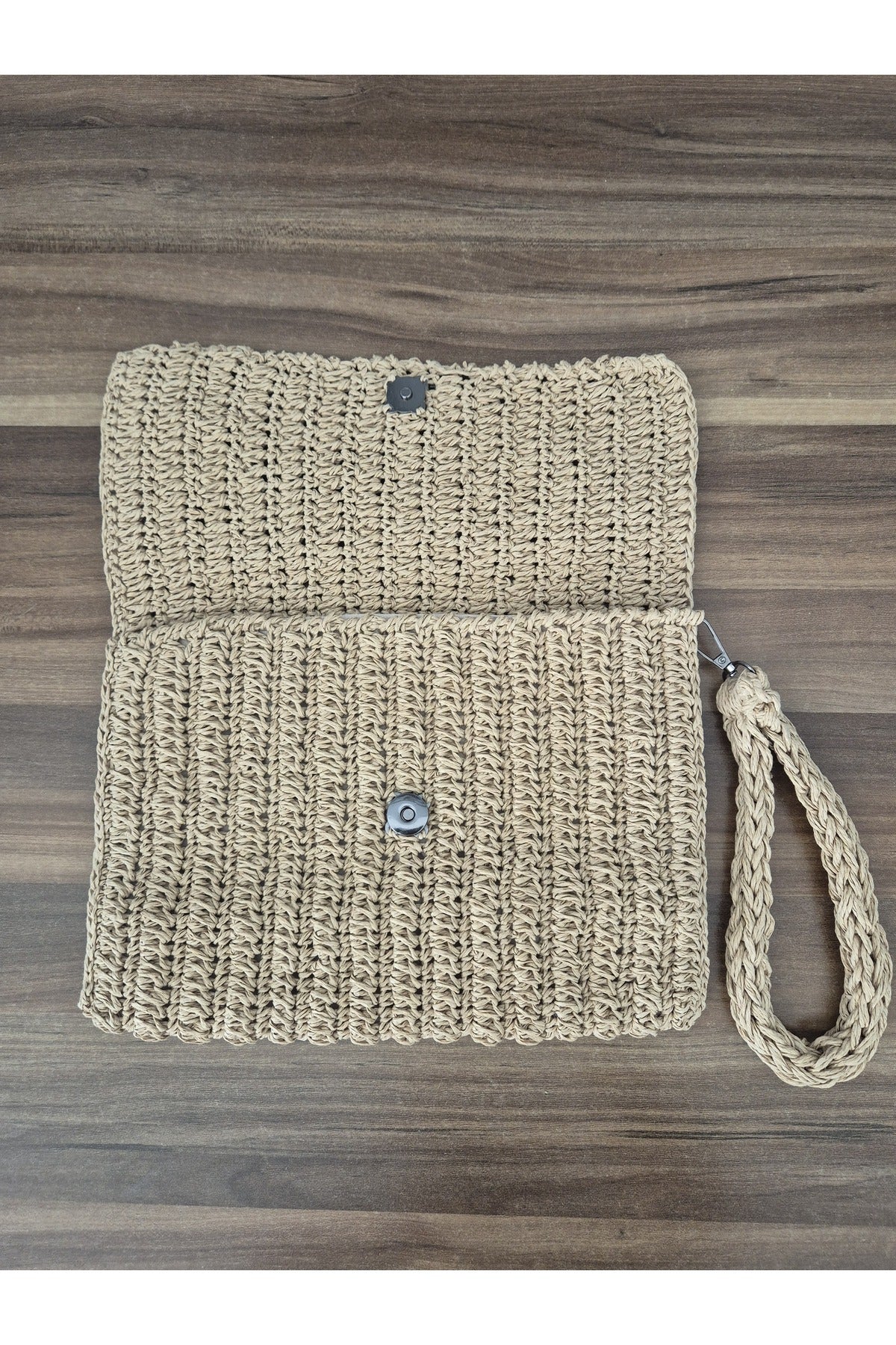 Kese kağıdı rengi kağıt ip el örgüsü portföy çanta