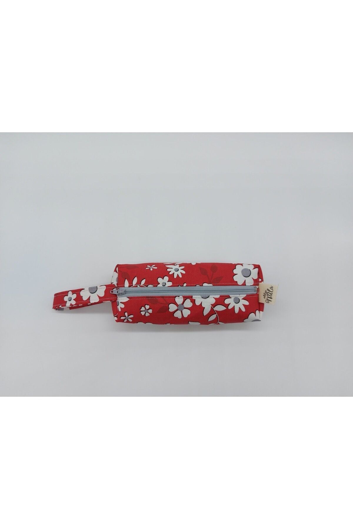 KIrmızı Beyaz Çiçekli Kalem Kutusu