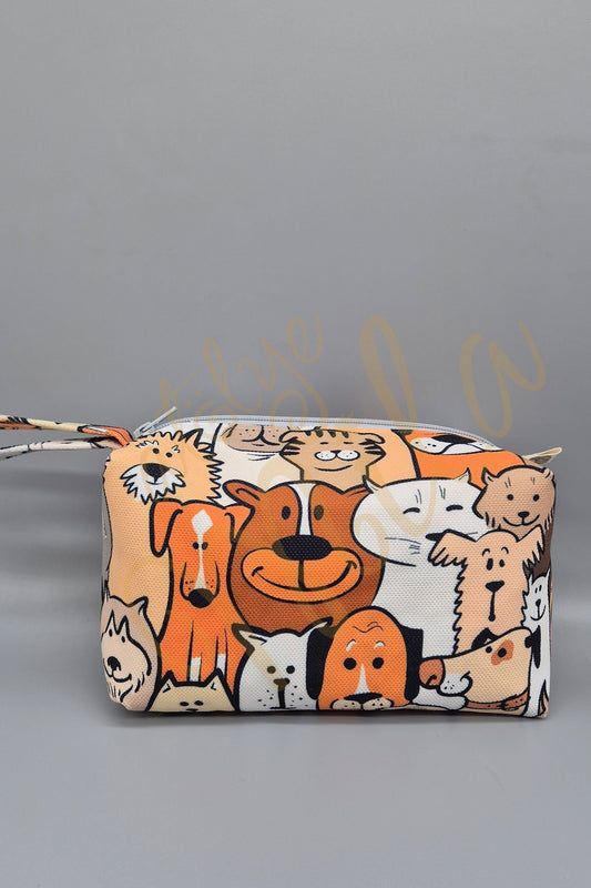 Sevimli Köpekler Dikdörtgen Makyaj Çantası