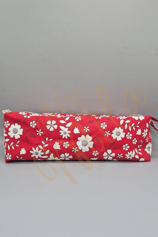 Kırmızı Beyaz Çiçekli XL Düzenleyici Çanta