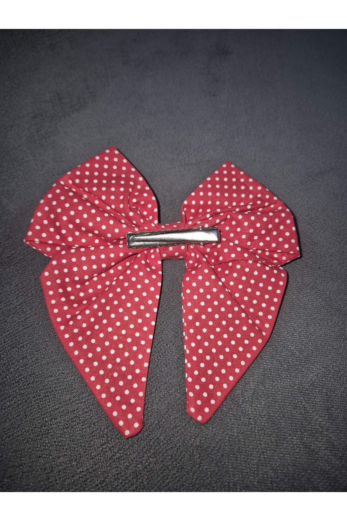 KIRMIZI BEYAZ KUMAŞ FİYONK TOKA-(KLİPSLİ)