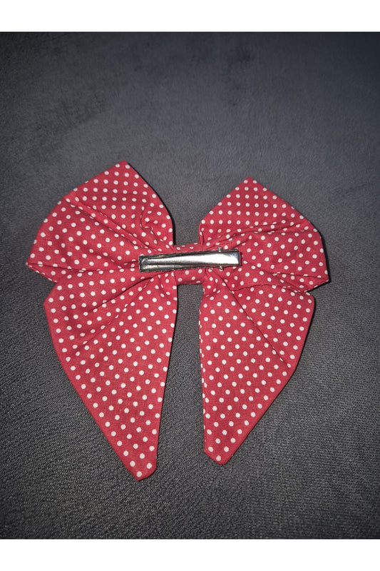 KIRMIZI BEYAZ KUMAŞ FİYONK TOKA-(KLİPSLİ)