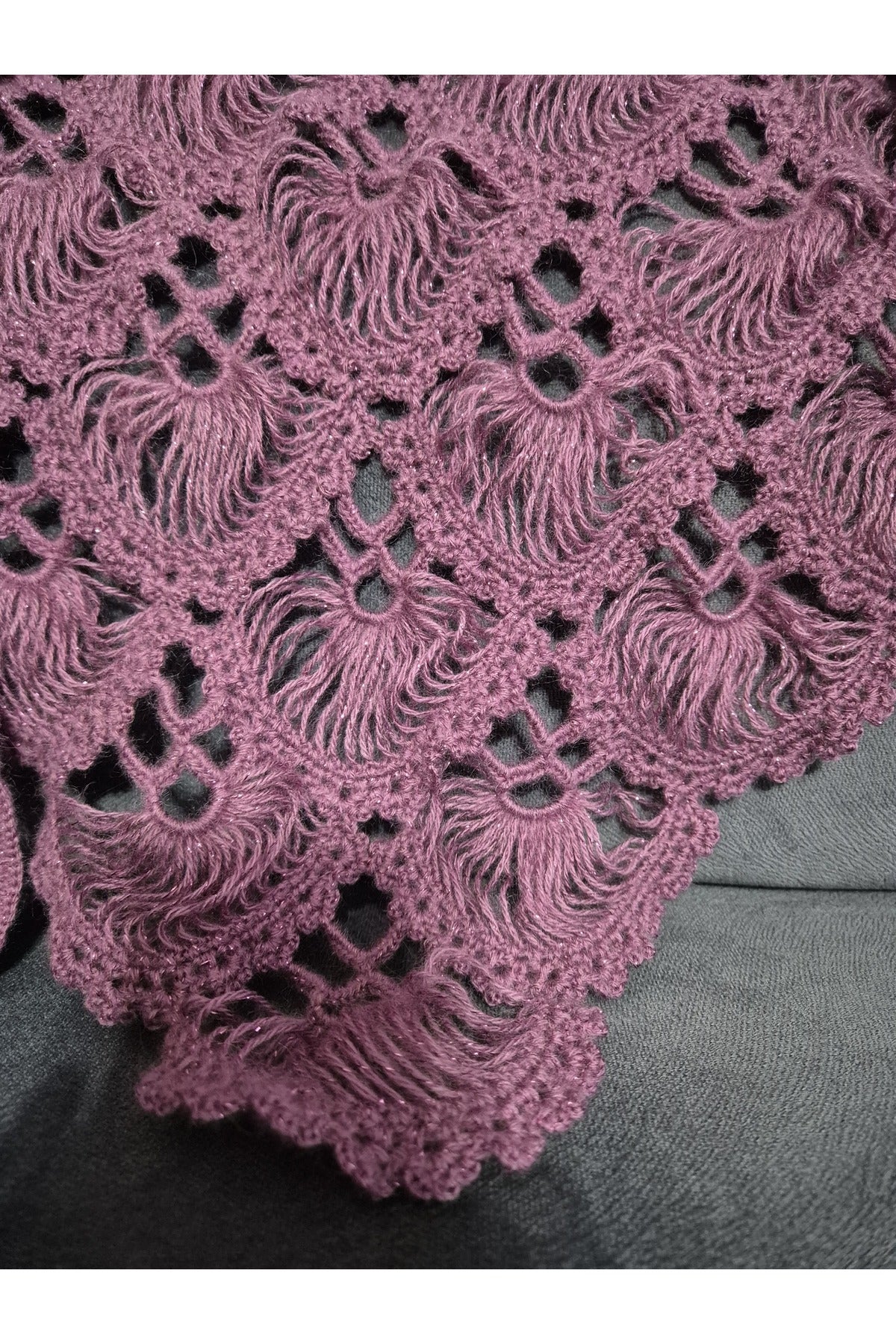 Mor Yelpaze Model Şal