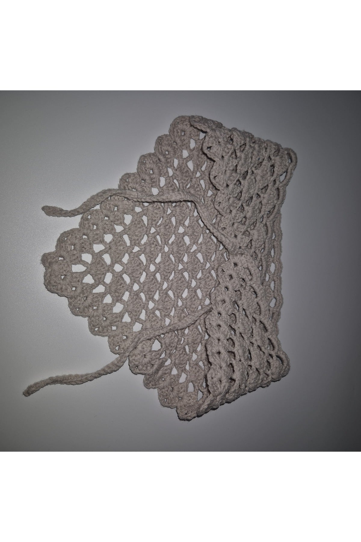 Taş rengi deniz kabuğu modeli örgü bandana