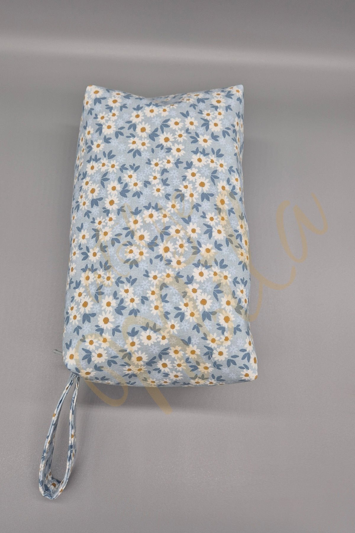 Mavi Minik Çiçekli Dikdörtgen Çanta