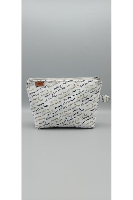 Beyaz Merry Christmas Makyaj Çantası