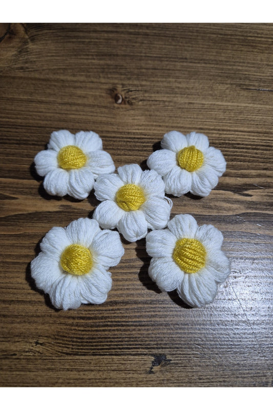 Sarı Papatya Örgü Toka