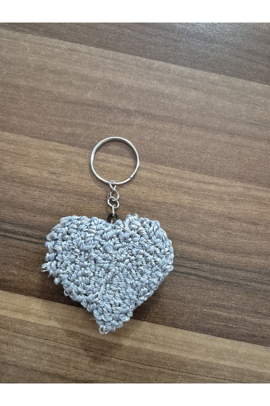 GRİ KALPLİ PUNCH ANAHTARLIK