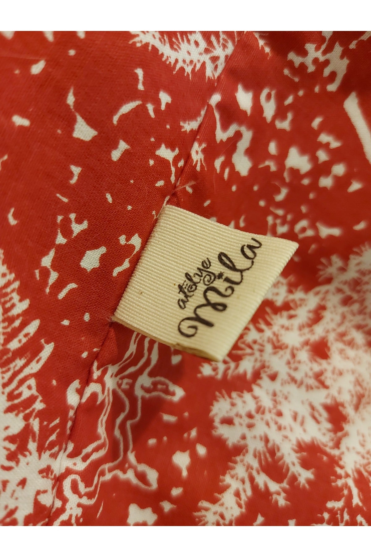 Kırmızı Beyaz Kar Taneli Omuz Çantası