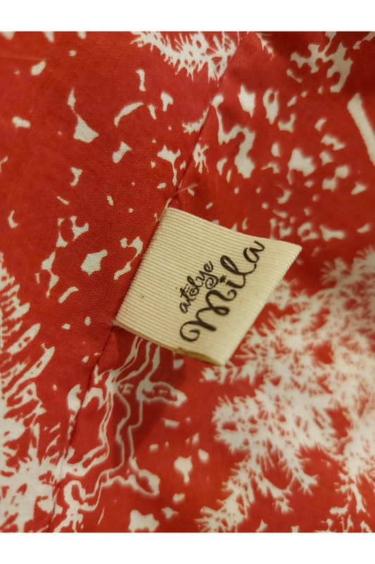 Kırmızı Beyaz Kar Taneli Omuz Çantası