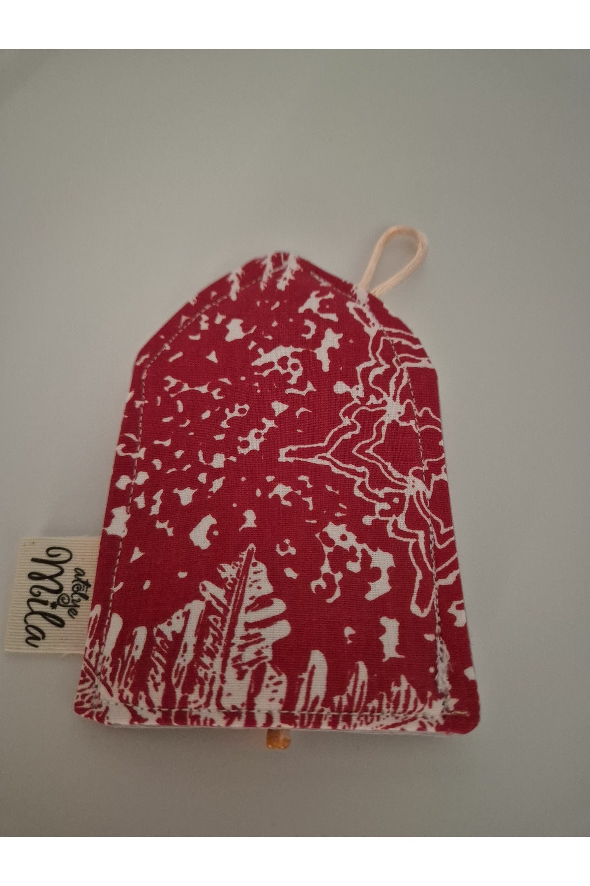 Kırmızı Kış Desenli Düzenleyici KUMAŞ ANAHTARLIK