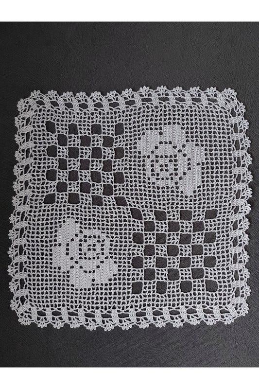 KAre Çiçekli Dantel Peçete Takımı