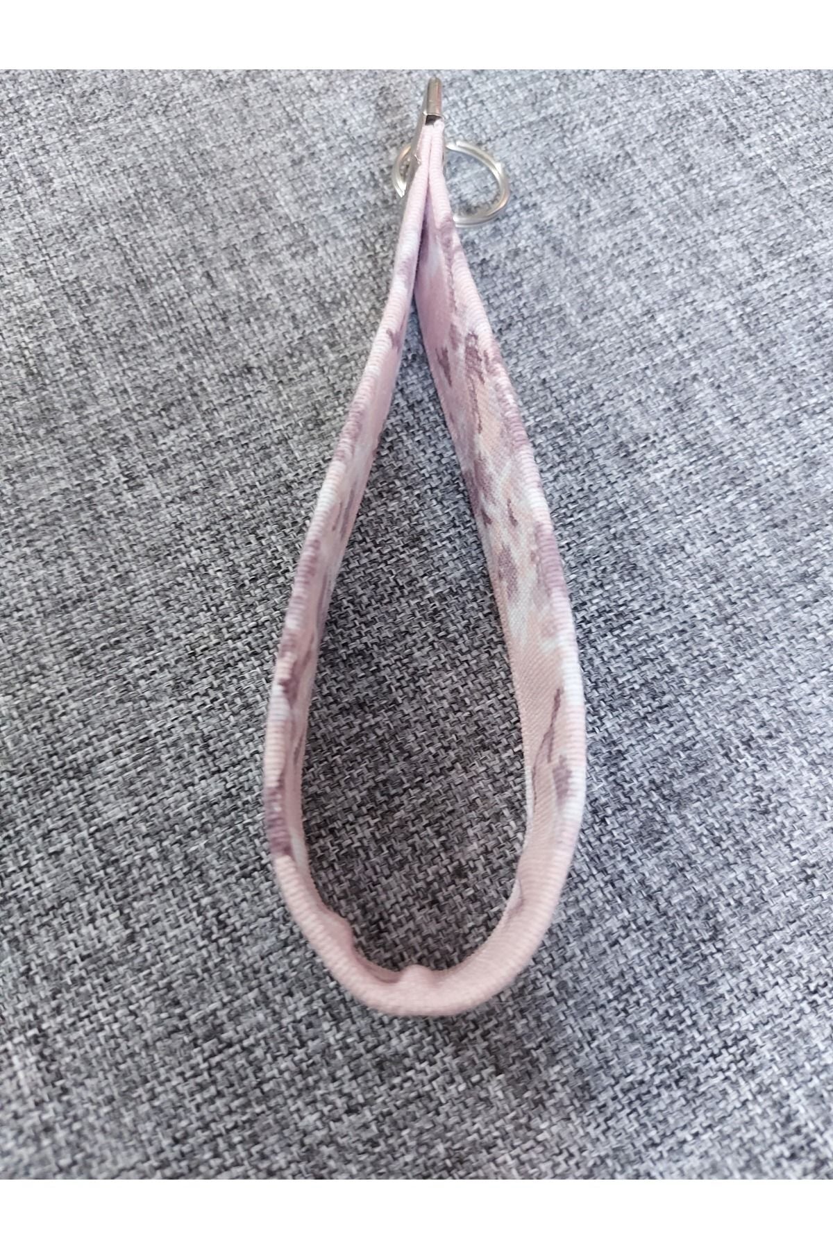 MOR ÇİÇEKLİ KUMAŞ ANAHTARLIK