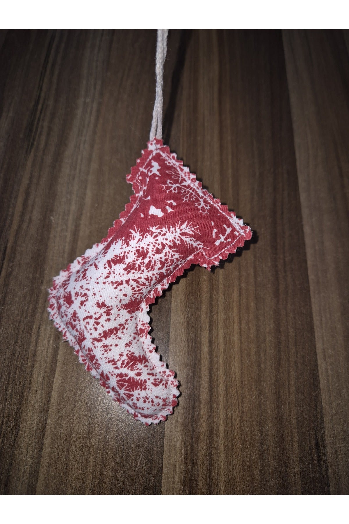 KIŞ TEMALI KOYU KIRMIZI AYAKKABI SÜS