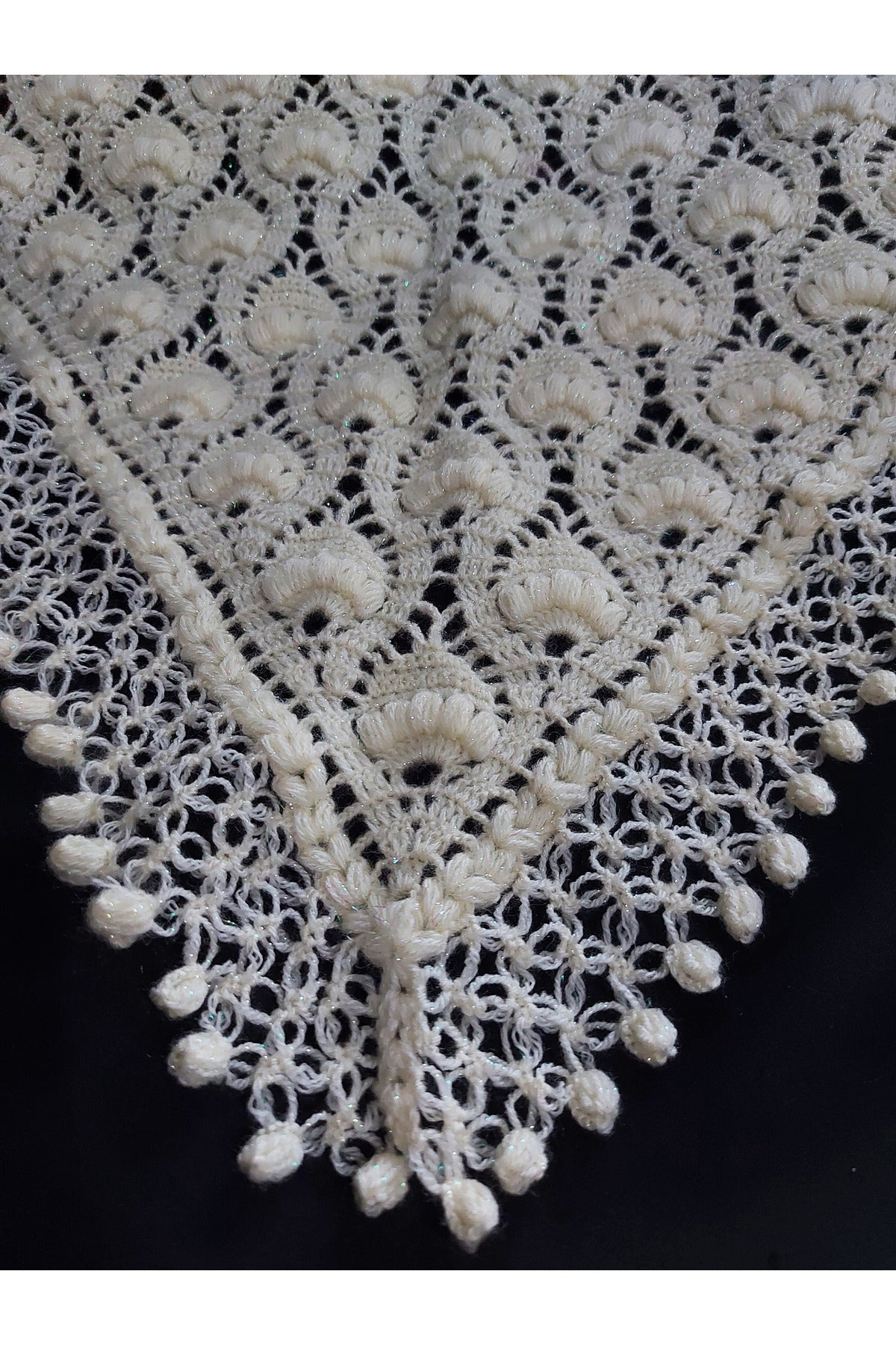 Krem Rengi Laleli Şal