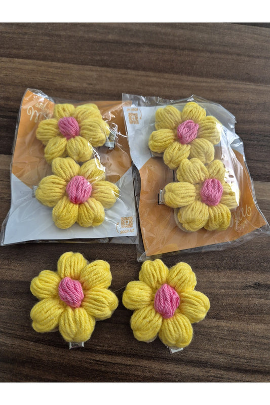 SARI PEMBE PAPATYA ÖRGÜ TOKA