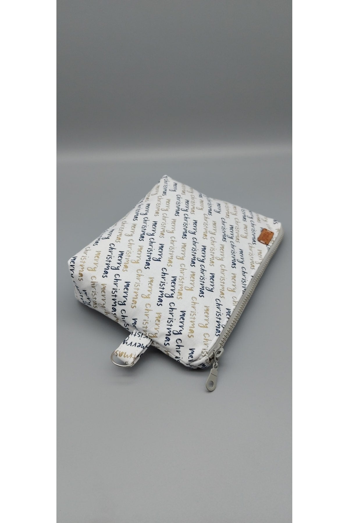 Beyaz Merry Christmas Makyaj Çantası